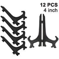 Lot de 12 chevalets en plastique porte-assiettes - Présentoirs pour la présentation des assiettes à collectionner