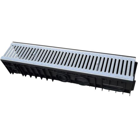 Jardibric - Caniveaux en polypropylène avec grille en acier galvanisé - Dimensions intérieures : 150 x 150 mm, Dimensions extérieures : 200 x 200 mm, Classe A15 - Drainage optimal (1/5)