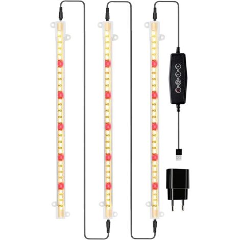 Plante Élèvent La Lumière LED À Spectre Complet Élèvent des Bandes Lumineuses 5V Lampe De Culture De Plantes À Intensité Variable avec Minuterie pour Phytolamp D'intérieur
