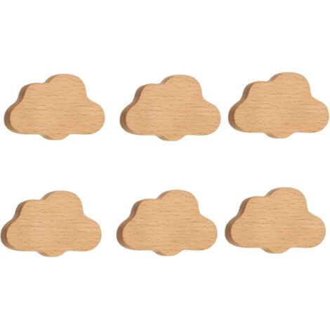 Porte Poignées Placard En Bois 6 Pièces Étoile Nuage Enfants Poignée En Bois Armoire Porte Tiroir Poignée En Bois Meubles Monotrou Poignée Nuage