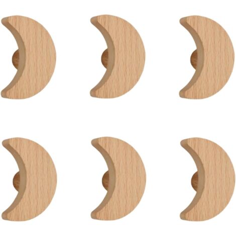 Poignée Meuble 6 Pièces Étoile Nuage Enfants Poignée En Bois Armoire Porte Tiroir Poignée En Bois Meubles Monotrou Poignée Lune