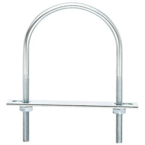 Boulons en U Ronds, 6 Ensembles de 90mm de Largeur Intérieure et 150mm de Longueur M8 en Acier au Carbone Zingué U Boulon de Serrage avec Écrous et Plaques, pour Remorque Bateau