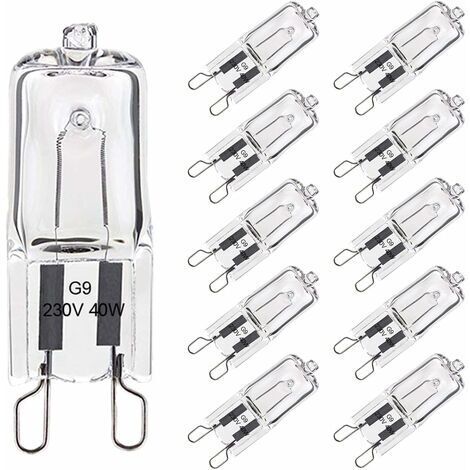 SVKBJROY Ampoule G9 40W Pour Four Tolérance de 300°C, Ampoule Halogène G9 Dimmable Blanc Chaud, G9 Ampoules Capsule Filament 480LM 230V Lot de 10 (1/5)