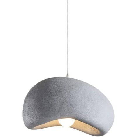 Suspensions d'éclairage Intérieur Lustre Minimaliste Moderne Wabi-sabi Résine Pendentif Lumière Réglable E27 Luminaire-Lumière de 3 Couleurs(Gris,20cm) (1/5)