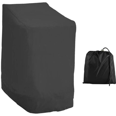 Housse Chaise Jardin en Tissu Oxford 210D Imperméable, Housse pour Fauteuil Empilables,Housse pour chaises avec accoudoirs extérieur Contre Les intempéries 114 85 65cm (Noir) (1/5)
