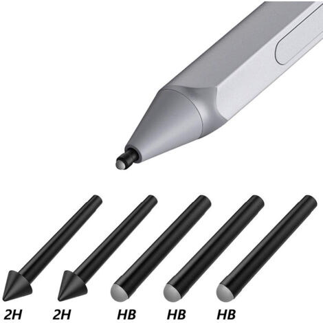 Surface Pointes, Pen Pointes Stylet Surface Remplacement, (5 PCS, Type HB Original) Mine Originale pour Stylet Surface Pen, pour Surface Pro 2017 Pen (Modèle 1776), Surface Pro 4 Pen, Noir (1/5)
