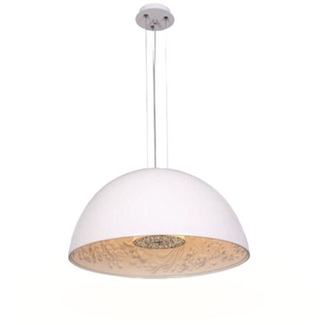 Lustre Moderne Minimaliste, Lampe en Suspension Vintage Scandinave en Résine pour Salon, Chambre à Coucher-Ampoule non incluse(Blanc,40cm) (1/4)