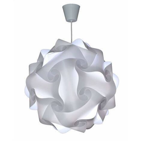 DIY Luminaire à Suspension, Abat-Jour à Suspendre au Plafond, Pour Décoration Salon, Chambre Enfants, Ado, Adultes - Ø30 cm - Blanc (1/4)