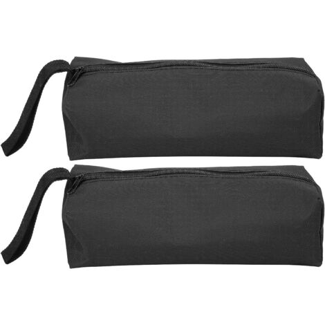 2 PièCes Petit Sac à Outils, 25x8,5x7cm Multifonctionnel Portable 600D Polyester Kits D'Outils Sac de Rangement avec Sangle Suspendue et Fermeture à GlissièRe (Noir) (1/5)
