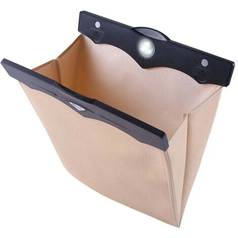 Poubelle de voiture de avec couvercle, doublure pliable et imperméable, portable en tissu Oxford, poches latérales pour appuie-tête ou sièges, camion, monospace (1/4)