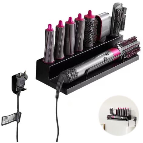Support de rangement pour Dyson Airwrap avec magnétique, pas de perforation, porte-sèche-cheveux, montage mural pour Dyson Airwrap Styler, fer à friser compatible pour Dyson Airwrap Styler (1/5)