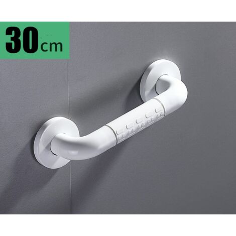 Barre d'appui Barre De Salle De Bain, Baignoire Portable Grab Roulage Mural Support De Rail De Support Abs Barrière Sans Barrière, Mains Courantes En Acier Inoxydable Pour(Size:30cm,Color:blanc) (1/3)