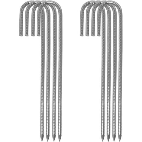 Lot de 12 piquets de tente robustes en acier galvanisé de 30,5 cm pour camping, trampoline, chapiteaux et voyages en plein air (1/5)