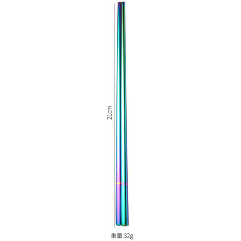5 Paire de Baguettes avec revêtement en Acier Inoxydable - Ultra légères - Carrées antidérapantes - pour la Cuisine à Domicile (Couleur) (1/5)
