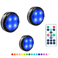 LED éclairage à sous le meuble, éclairage de placard rechargeable sans fil avec télécommande, éclairage sous le comptoirPaquet de 3 lampes de bibliothèque