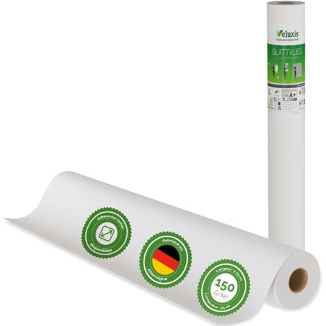 Veluxis® Premium Glattvlies als Untertapete & für Malerarbeiten – überstreichbar, rissüberbrückend, formstabil – Vlies Tapete, Wandvlies in Premium-Qualität (Weiß, 25,00 m x 0,75 m - 150g/m²)