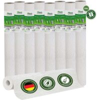 Vliestapete Vliestapete weiß – PROTECT Körnerstruktur 8er Set, 8 x 25,00 m x 1,06 m, kratz- & stoßfest, rissüberbrückend, leicht zu reinigen, Made in Germany – Veluxis
