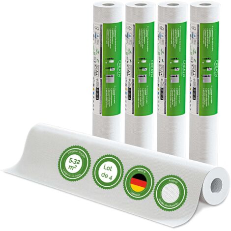 Veluxis® Papier peint intissé 10,05 m x 0,53 m - (Tissu fin, lot de 4) - Peignable, respirant et de haute qualité - Revêtement mural fabriqué en Allemagne