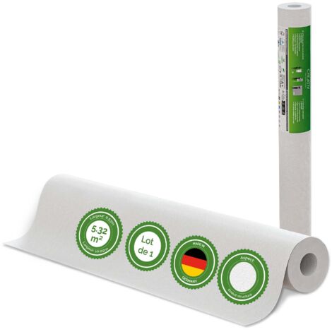 Veluxis® Papier peint intissé 10,05 m x 0,53 m (effet plâtre texturé, monobloc) - à peindre, respirant et de haute qualité - revêtement mural fabriqué en Allemagne