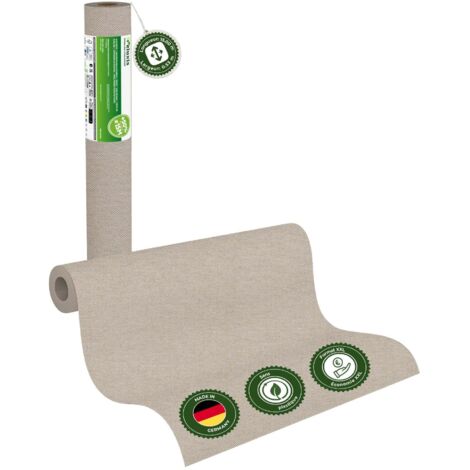 Veluxis® UNI Glattvlies Vliestapete XXL Rolle 15m x 0,53m Greige – Matt & leicht strukturiert – Wandklebetechnik ohne Einweichen – Hoch waschbeständig & stoßfest – Made in Germany