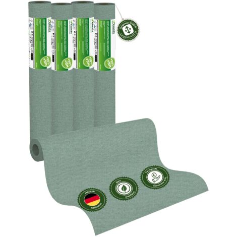 Veluxis® UNI Glattvlies Vliestapete XXL Rolle 15m x 0,53m Eukalyptusgrün – Matt & leicht strukturiert – Wandklebetechnik ohne Einweichen – Hoch waschbeständig & stoßfest – Made in Germany