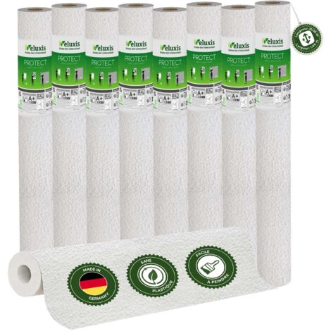 Veluxis® Papier peint intissé Protect - 10,05 m x 0,53 m (texturé, lot de 8) extrêmement résistant aux rayures et aux chocs  Fabriqué en Allemagne