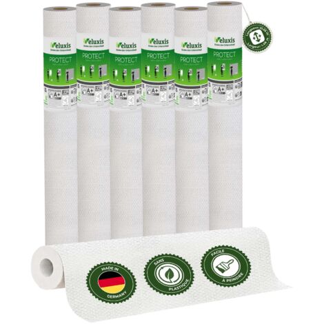 Veluxis® Papier peint intissé Protect - 10,05 m x 0,53 m (aspect plâtre avec structure textile, lot de 6) extrêmement résistant aux rayures et aux chocs Fabriqué en Allemagne