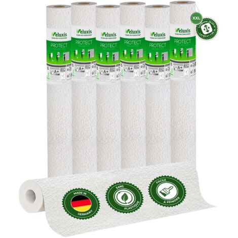 Veluxis® Papier peint intissé Protect - 25,00 m x 1,06 m (texturé, lot de 6) extrêmement résistant aux rayures et aux chocs Fabriqué en Allemagne