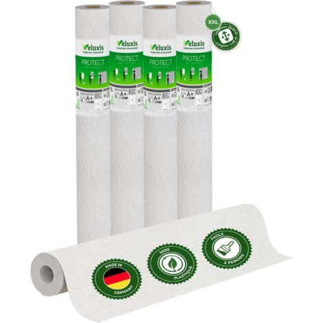 Veluxis® Papier peint intissé Protect - 25,00 m x 1,06 m (texture plâtre froissé, lot de 4) extrêmement résistant aux rayures et aux chocs Fabriqué en Allemagne