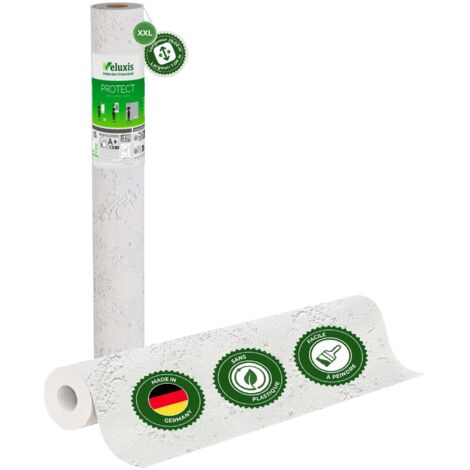 Veluxis® Papier peint intissé Protect - 25,00 m x 1,06 m (structure en plâtre en relief, lot de 1) extrêmement résistant aux rayures et aux chocs Fabriqué en Allemagne