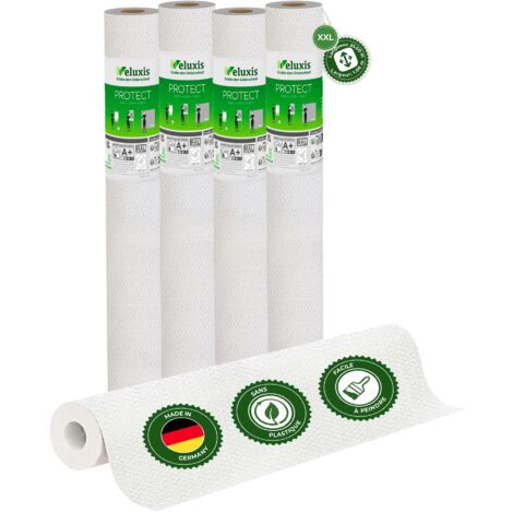 Veluxis® Papier peint intissé Protect - 25,00 m x 1,06 m (aspect plâtre avec structure textile, lot de 4) extrêmement résistant aux rayures et aux chocs  Fabriqué en Allemagne