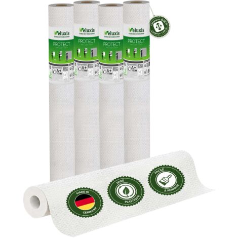 Veluxis® Papier peint intissé Protect - 10,05 m x 0,53 m (aspect plâtre avec structure textile, lot de 4) extrêmement résistant aux rayures et aux chocs Fabriqué en Allemagne