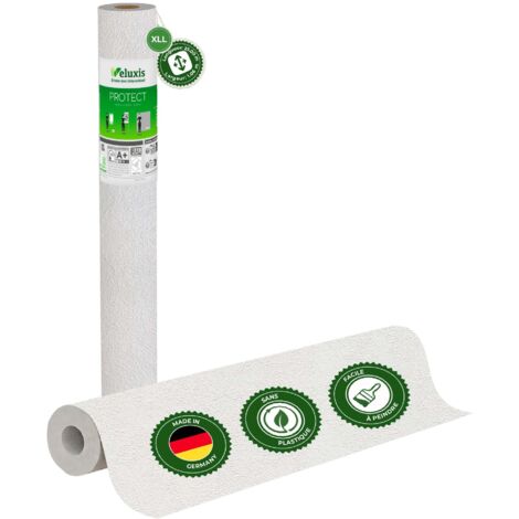 Veluxis® Papier peint intissé Protect - 25,00 m x 1,06 m (finition plâtre texturé, kit monobloc) extrêmement résistant aux rayures et aux chocs  Fabriqué en Allemagne