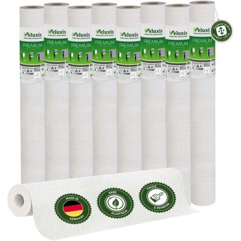 Veluxis® Papier peint intissé haut de gamme 10,05 m x 0,53 m (aspect textile, structure horizontale, lot de 8) – Papier peint intissé de rénovation de haute qualité pour murs lisses – Fabriqué en Alle (1/5)