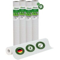 Veluxis® Papier peint intissé PRO 25,00 m x 1,06 m (Grain fin effet plâtre, lot de 4) – excellent rapport qualité-prix, idéal pour les grandes surfaces et les plafonds – Fabriqué en Allemagne