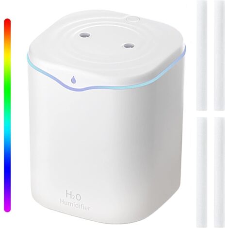 Humidificateur d'Air, 2L Humidificateur Ultrasonique Silencieux avec 2 Mode Brume Réglable, USB Humidificateur d'air Bébé, Arrêt Automatique, Veilleuse Colorée, pour Chambre Maison Bureau (1/5)