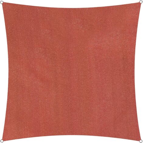 Voile d'ombrage Cordes de Fixation incluses Carré 5.5 x 5.5mètres Protection Solaire  100% HDPE avec Le Filtre UV de Protection [Rouge] (1/5)