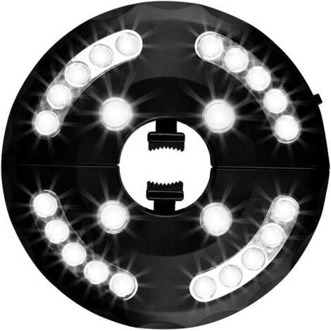 Lampe pour Parasol de Jardin, Patio Umbrella Light, 24 LED, 3 Model d’illumination, Lumineux de Parasol pour Terrasse, Jardin, Grand Parapluie ( Blanche froid) (1/5)