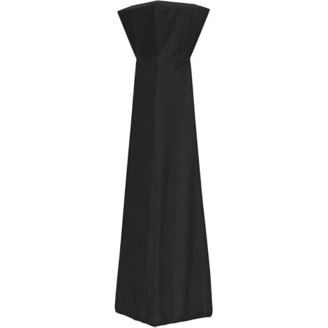 Housse de protection pour parasol chauffant de forme pyramidal, couleur noire, conçue pour protéger efficacement votre appareil contre les intempéries et la poussière. (1/5)