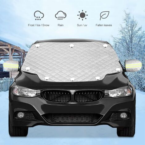 Pare Soleil Voiture Pare Brise Avant- Pare-Brise Avant de Voiture- 8 Magnétiques Voiture Protection- Couverture Pare-Brise Voiture Anti UV Soleil Couverture pour Voiture 150x120CM (1/5)