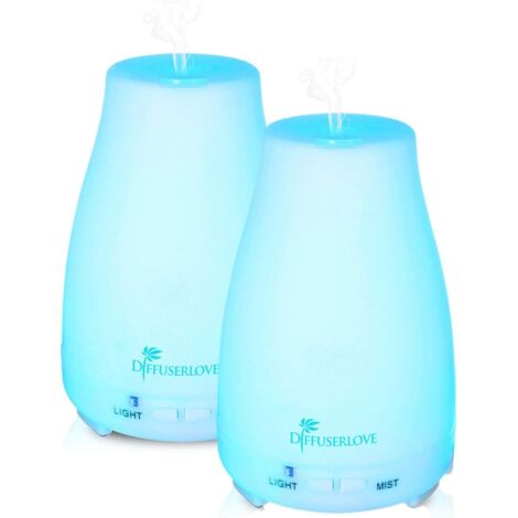 Diffuseurs d'Huiles Essentielles Electrique 2PCS 200Ml Humidificateurs à Diffuseur d'Aromathérapie avec 7 Lumières De Couleur Et Arrêt Automatique sans Eau pour Domicile (1/5)