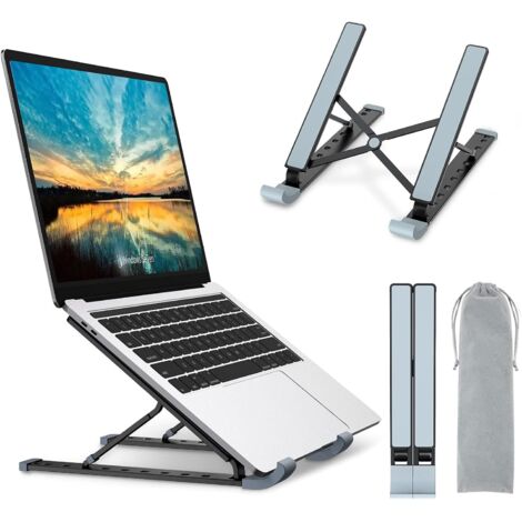 Support Ordinateur Portable, Support PC Portable à 9 Niveaux Réglables, Refroidisseur en Aluminium Ventilé Compatible avec MacBook, Dell, Lenovo, HP, Autres Laptops Tablettes 10” – 15.6” (1/5)