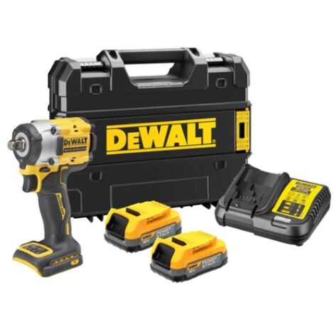 Avvitatore a impulsi a batteria DeWALT DCF921E2T 18V 1/2" con 2x1.7 powerstack, caricabatterie, T-STAK