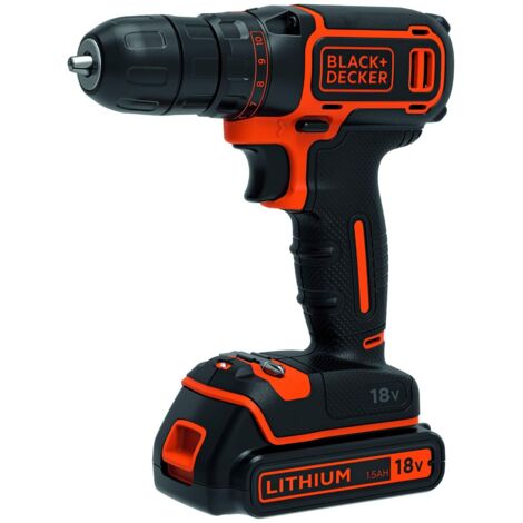 Black &amp Decker Black + Decker Akkuschrauber, 18 V, schwarz, BDCDC18-QW, 18 voltV