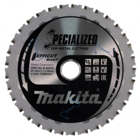 Makita B-69325 Lama Efficut TCT Sega Circolare 150x20mm • 33 Denti 1,1mm Metallo (1/7)