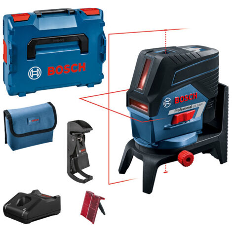 Bosch Professional 12V System Livella Laser GCL 2-50 C (batteria 12 V, laser rosso, da interno, con app, supporto, raggio d’azione visibile: fino a 20 m, in L-BOXX)