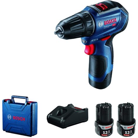 Bosch Utensili - Trapano avvitatore a batteria da 12 V, 2 batterie agli ioni di litio da 2,0 Ah, caricabatterie 06019G9000 (1/4)
