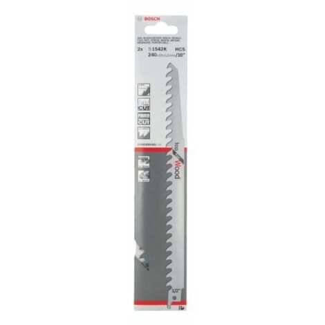 Bosch Accessories 2608650681 Lama per sega universale S 1542 K - Top for Wood Lunghezza lama della sega 240 mm 2 pz.