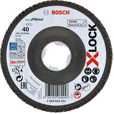 Disco lamellare offset X-Lock Best Metal BOSCH Ø125 Grana 40 - 2608619201