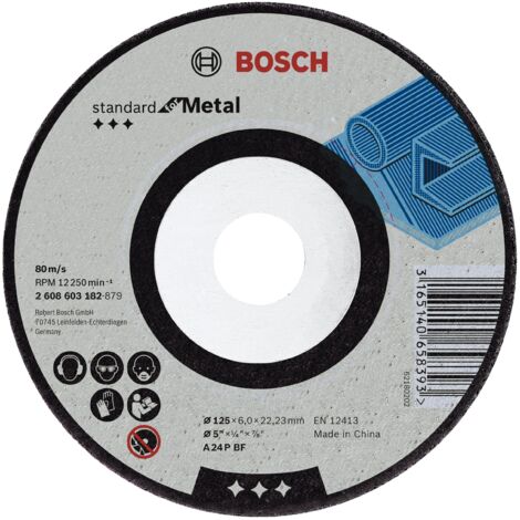 Bosch Professional Mola da Sbavo Standard for Metal Centro Depresso (per Metallo, Ø 180 x 6 mm, Accessori Smeriglatrici Angolari)